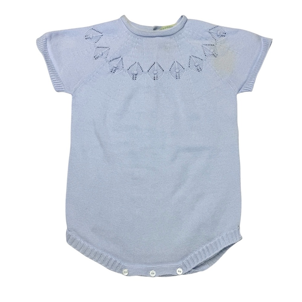 Wedoble Euro Brand Knit Cotton Romper Blue 9 Mons